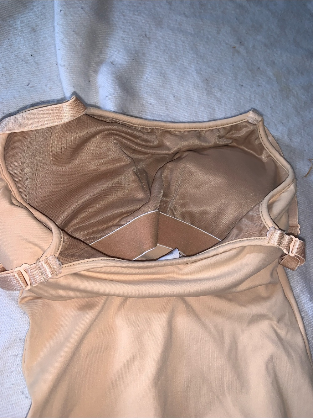Bloch Nude/Tan One-Piece leotard - Classic Tank adjustable strap & bra support - Picture 4 of 6